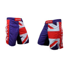 Pantalones cortos de MMA con la bandera, cortocircuitos sublimados de MMA, cortocircuitos al por mayor de la formación